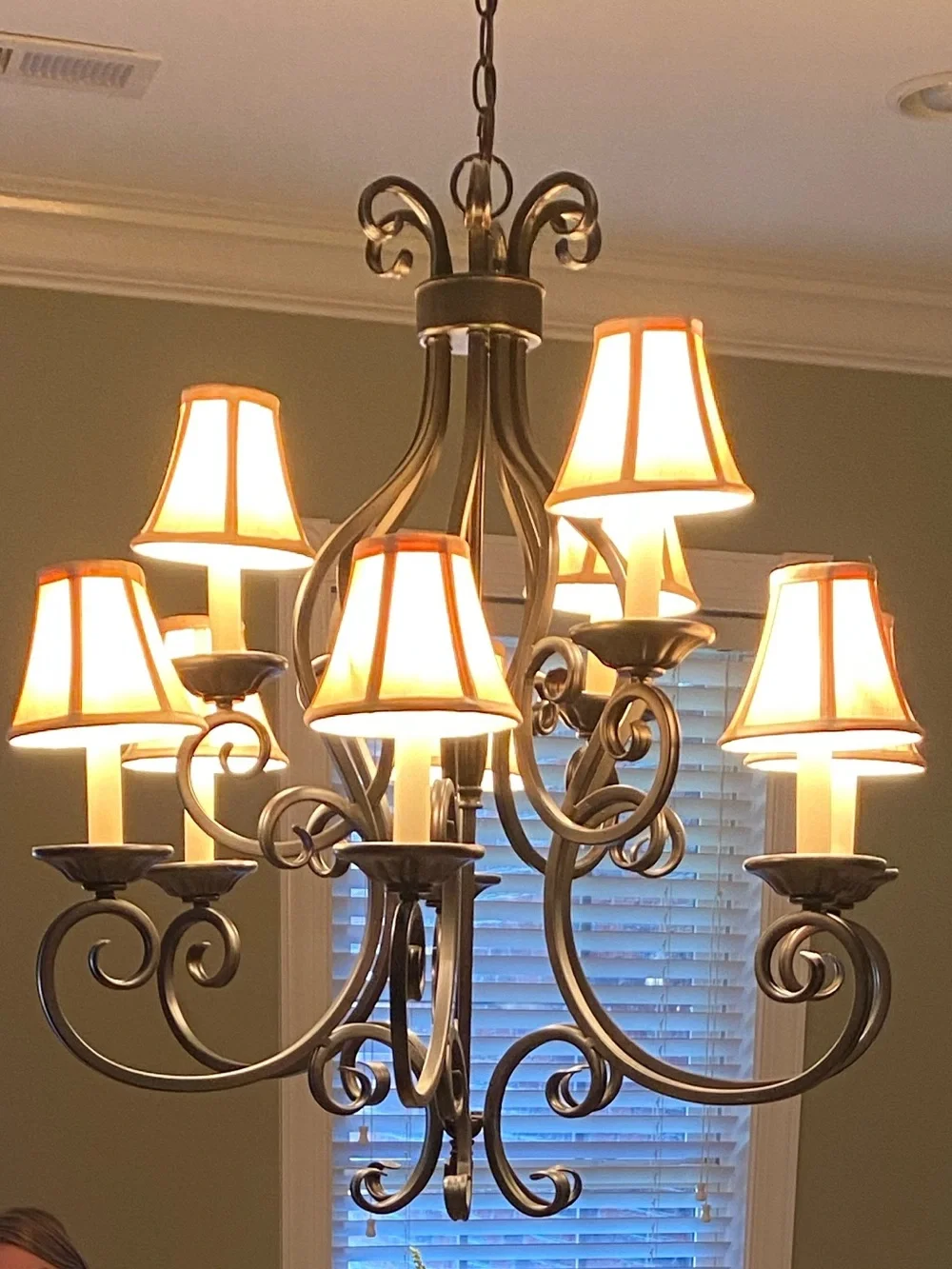 Set of 8, 5”x6” Cream Fabric Lantern-Style Lamp Shades — Neutral Accent